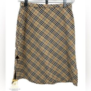 Burberry plaid side slit skirt